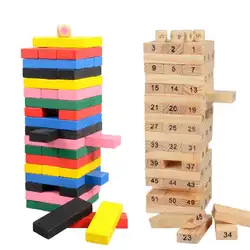 LeadingStar Лидер продаж 54 шт. количество строительных блоков Дети деревянная учебная доска игрушка обучающие игрушки для детей семейная игра