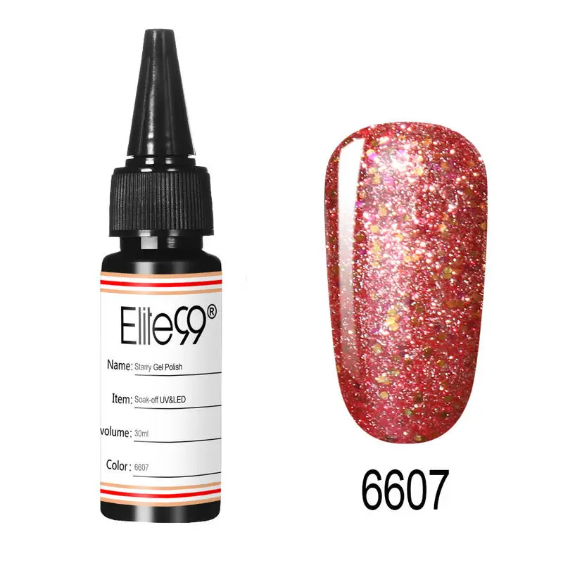 Elite99 30 мл Звездный Гель-лак для ногтей Блеск замачиваемый УФ-гель для ногтей Блестящий лак для ногтей - Цвет: 6607