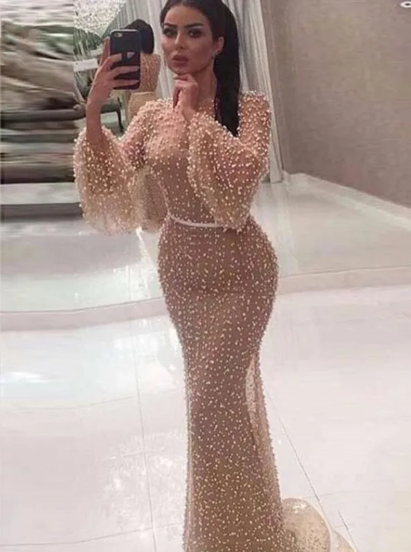 Superbe-Champagne-Perles-Perl-De-Luxe-Duba-Style-De-Bal-Robe-Grandes-Perles-Flare-Manches-Longues (1)
