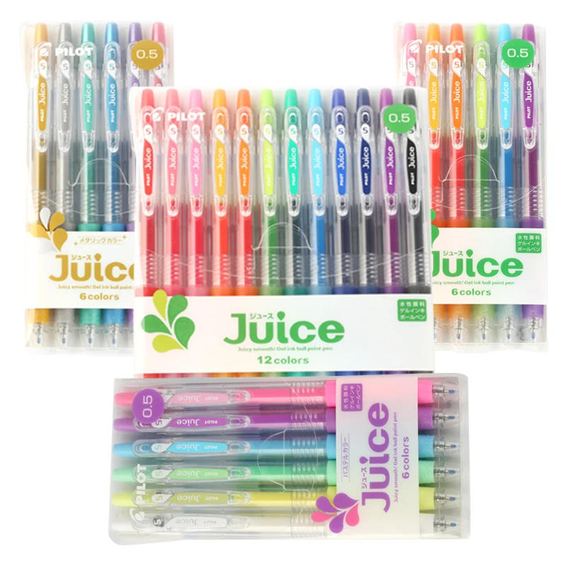 Japan PILOT Juice 1 Set 6 12 Colors Roller Ball Point Gel Ink Pen 0 5mm