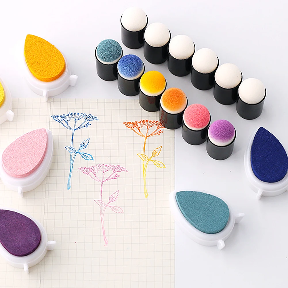 40pcs/Set Sponge Finger Daubers Foam Sponge Finger Painting Craft Set