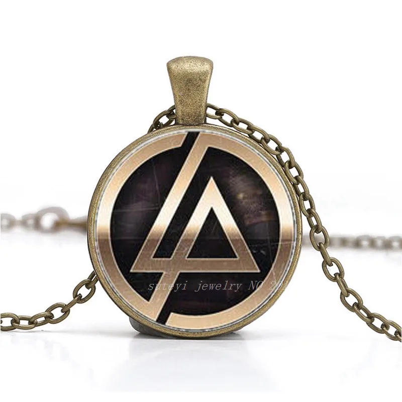 

1 Pcs Free Shipping Fashion Linkin Park logo Pendant Linkin Park Jewelry Glass Necklace Dome Pendant ladies clothing accessories