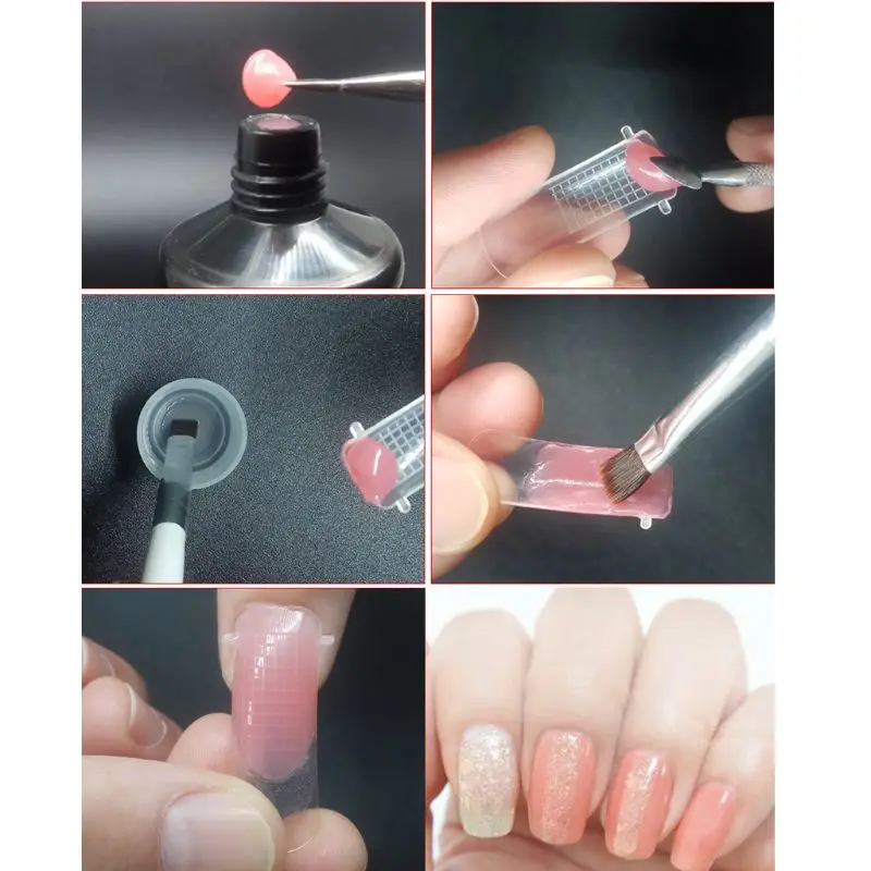 Rápido edificio Polygel uñas líquido polaco Slip solución falso uñas cepillo doble terminó Rápido edificio Polygel uñas líquido polaco Slip solución falso uñas cepillo doble terminó