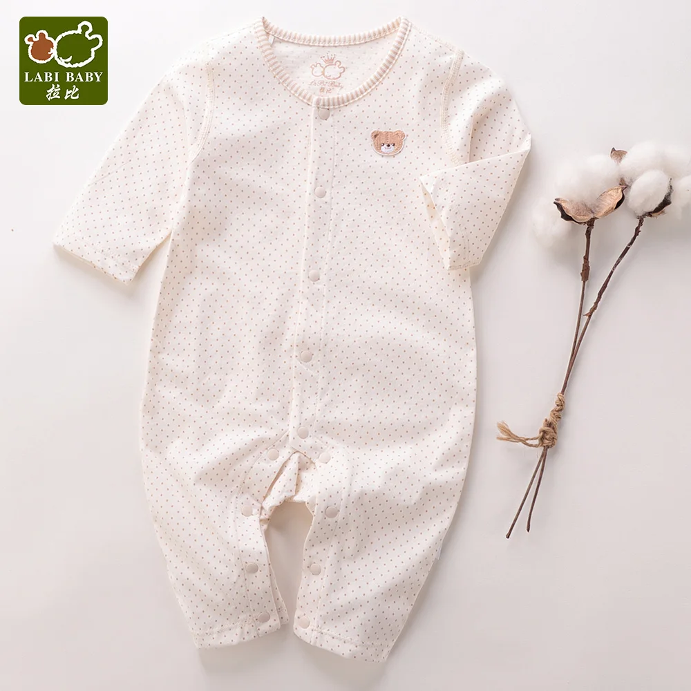 LABIBABY/комбинезон для новорожденных с длинными рукавами хлопковый комбинезон