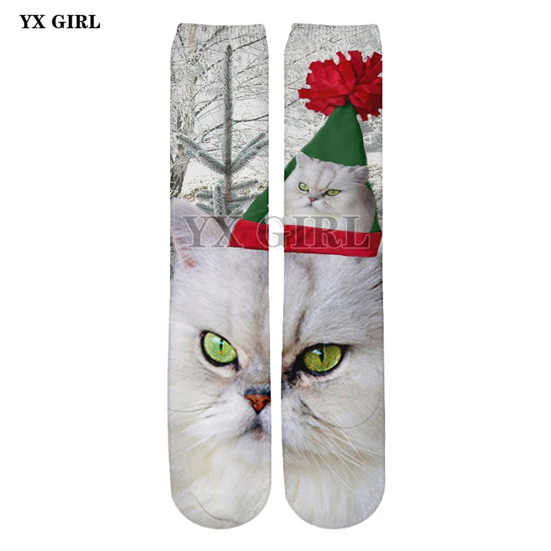 

2018 NEW 3d Printed Christmas Cat/Dog/Penguin Socks Women/Men Santa Cotton Warm Cartoon Ankle Sock High Quality Funny Socks