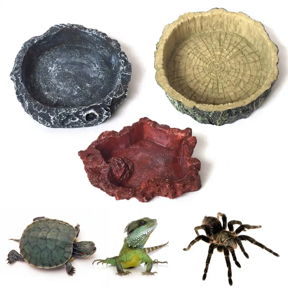 Crawler Pet Feeder Bowl Basin Resin Non Toxic Food Water Pot
