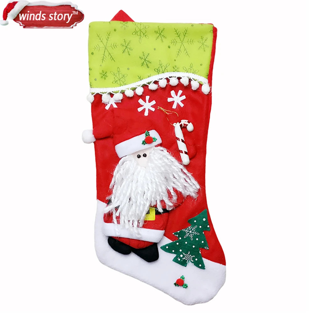 Uncategorized Christmas Stocking Story 2pc large cute christmas stocking decoration santa claus snowman gift candy bag indoor xmas decor sock new years i