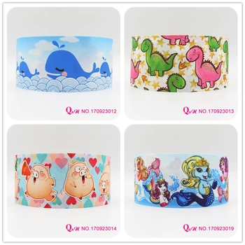 

Q&N ribbon 16mm 22mm 25mm 38mm 50mm 75mm animal printed grosgrain ribbon webbing 50yards/roll for hair tie free shipping