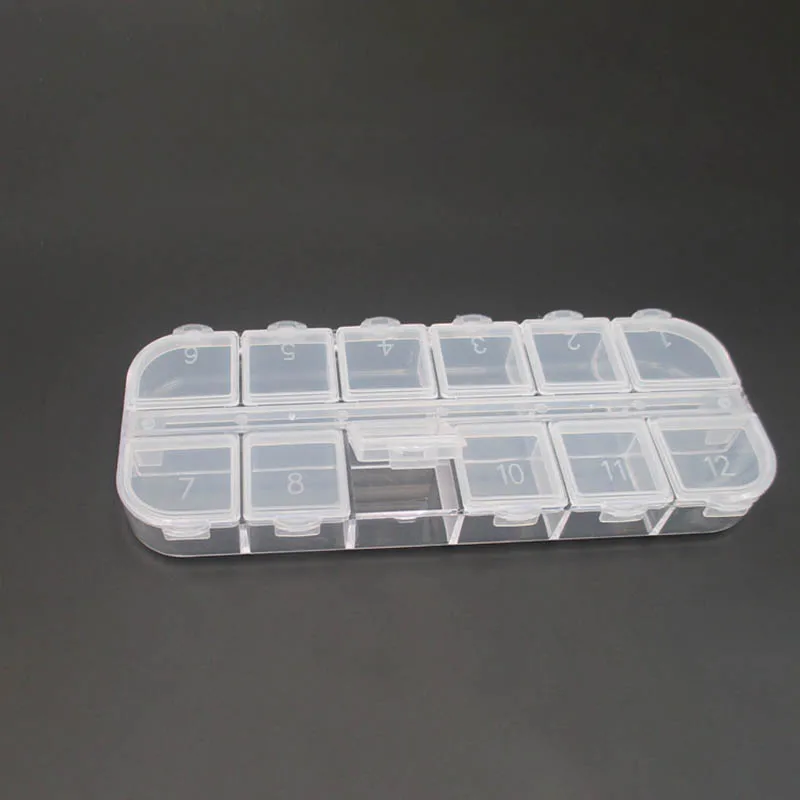 Съемная пластиковая коробка коробки для дисплея портативные многофункциональные 12 Сетки бусины коробка для хранения ювелирных изделий таблетки Органайзер прозрачный