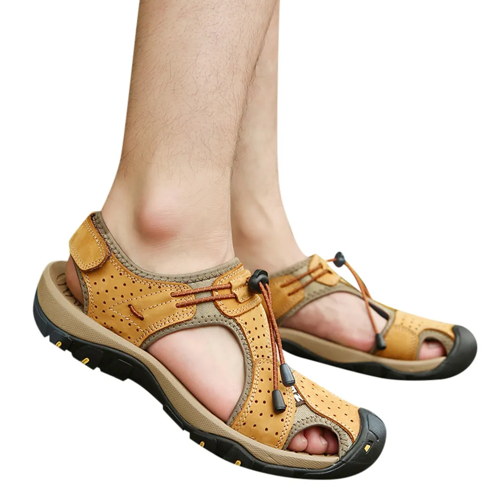 SAGACE/; летние мужские сандалии; Повседневная пляжная обувь; мужские сандалии из натуральной кожи; chaussure homme; мужская обувь на плоской подошве