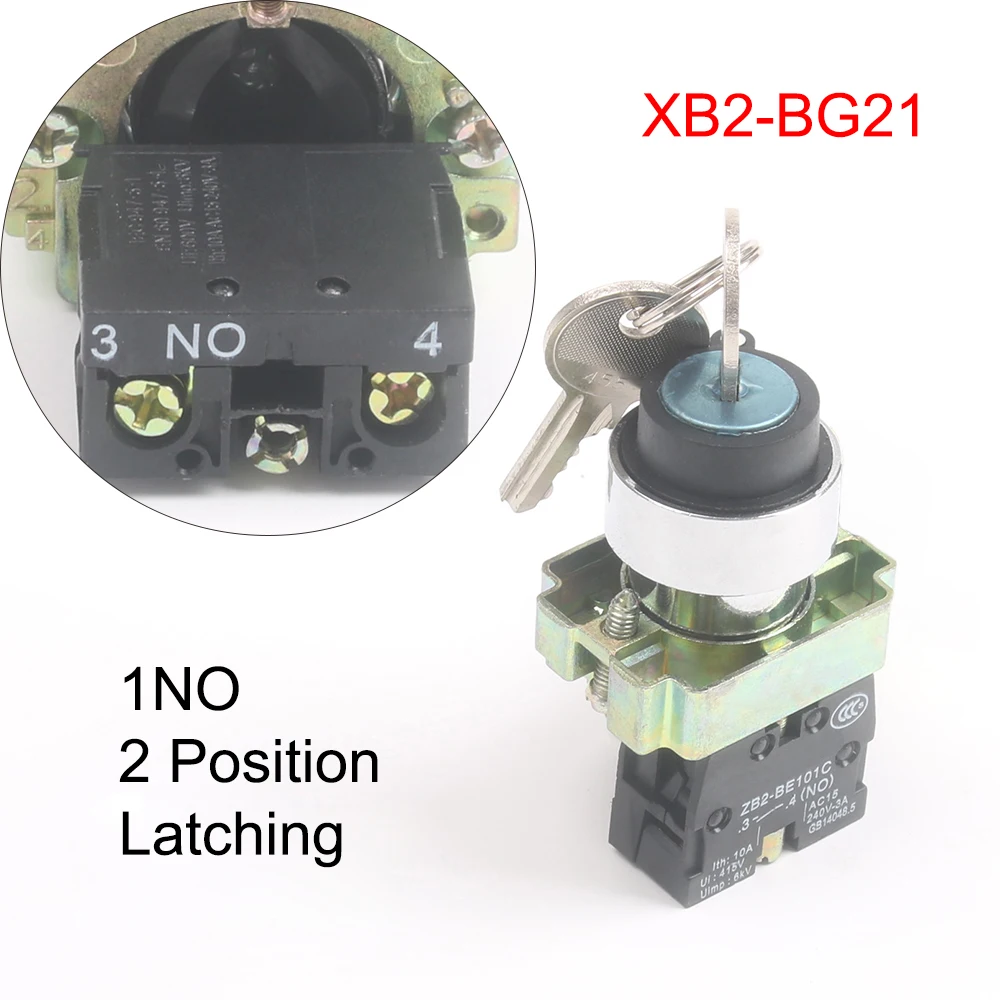 XB2-BG21/25/33/41/45/65/73 1NO/1NO1NC/2NO 2/3 позиции селектора кнопочный переключатель мгновенного/Сброс блокировки/блокировки