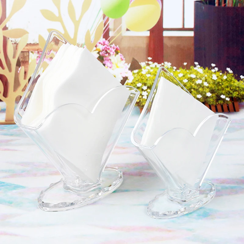

Clear Acrylic Napkin Holder Condiment Organizer Dining Essential Home Decor