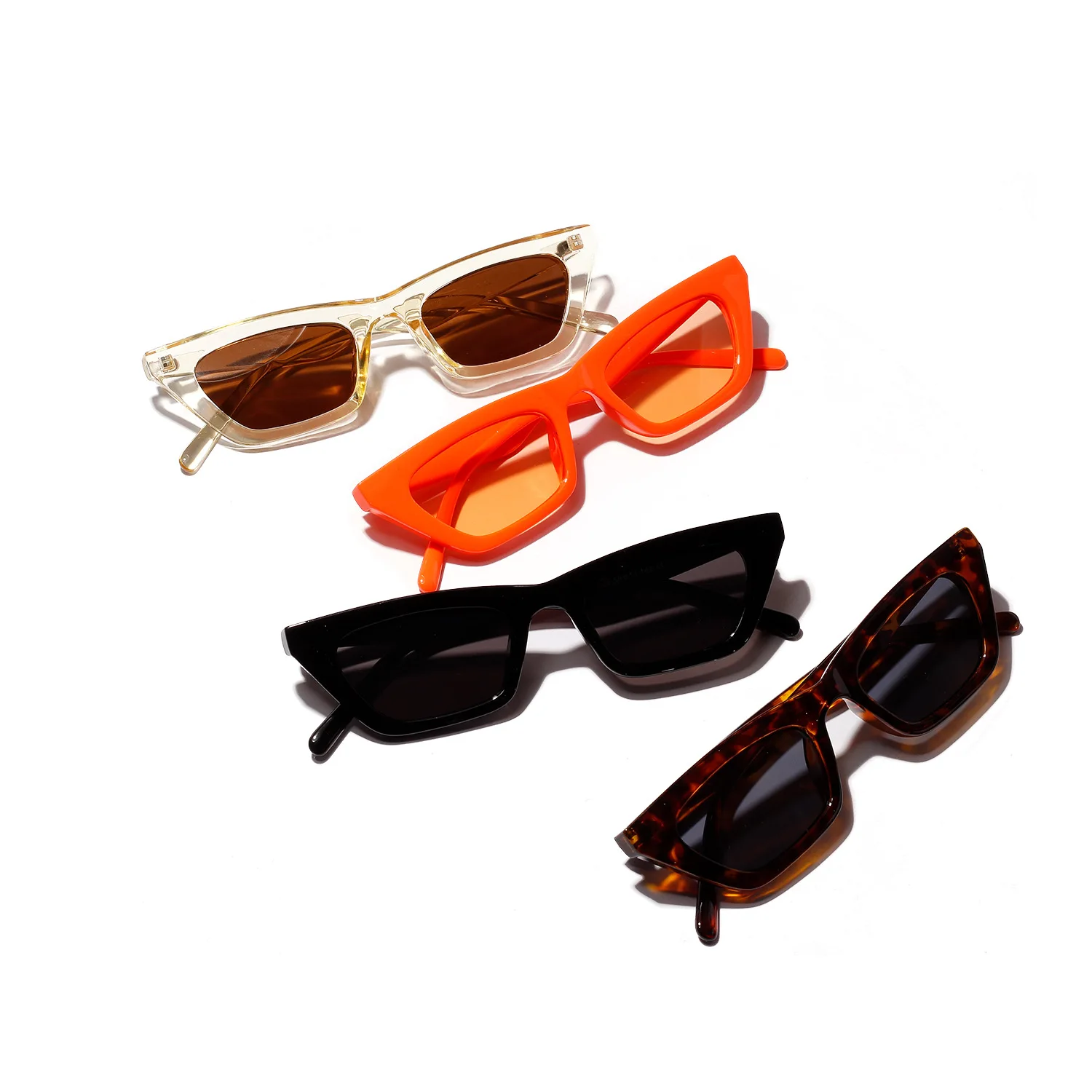 

2019 New Rectangular Color Small Square Sunglasses Female Orange Jelly Color Retro Women Sunglasses Fashion Men's Sunglasses NX