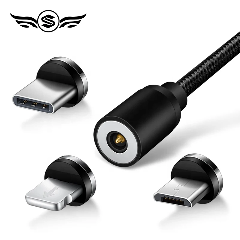 

Top Fast Charging magnetic Cable For iphone/Micro USB/Type C Charger Adapter Plug For Iphone 678x for samsuny s9 xiaomi note9