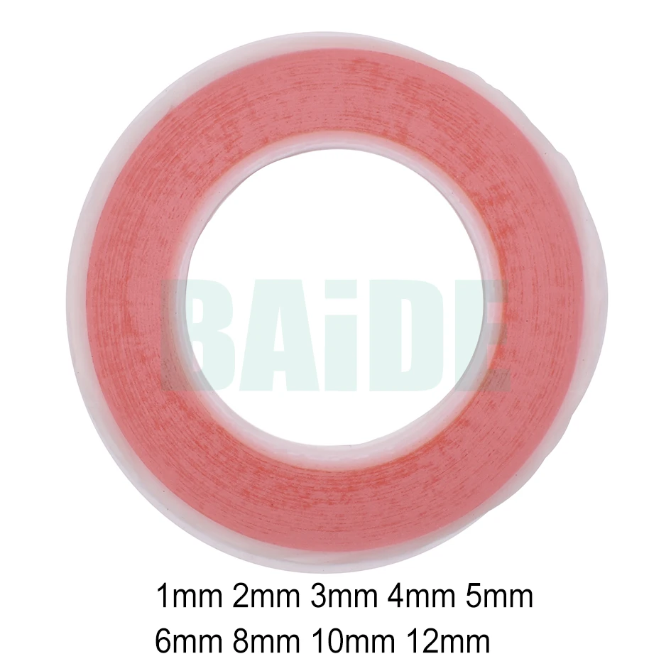 6 мм-12 мм * 25 м красный высокая прочность Акриловая гель двухсторонней клейкой лентой/клейкая лента Стикеры для телефона ЖК-дисплей Экран 100