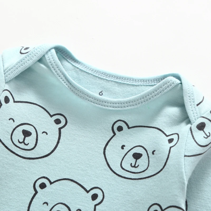 Осенняя одежда для маленьких мальчиков Милый хлопковый комбинезон с длинными рукавами и рисунком медведя, 4 шт./упак., г. комбинезон для новорожденных девочек от 6 до 24 месяцев