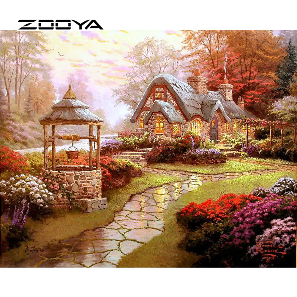 ZOOYA DIY дача 5D алмазная картина дом Набор для вышивания крестиком Стразы домашний