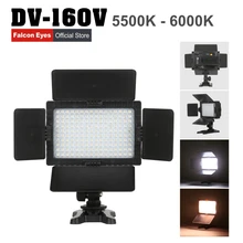 FALCON EYES High CRI95 160 LED Video Light On Camera for Canon Nikon Sony Panasonic DV Camcorder DSLR Cameras DV-160V aputure amaran al h198 cri 95 on camera led video light for canon nikon sony panasonic camcorders