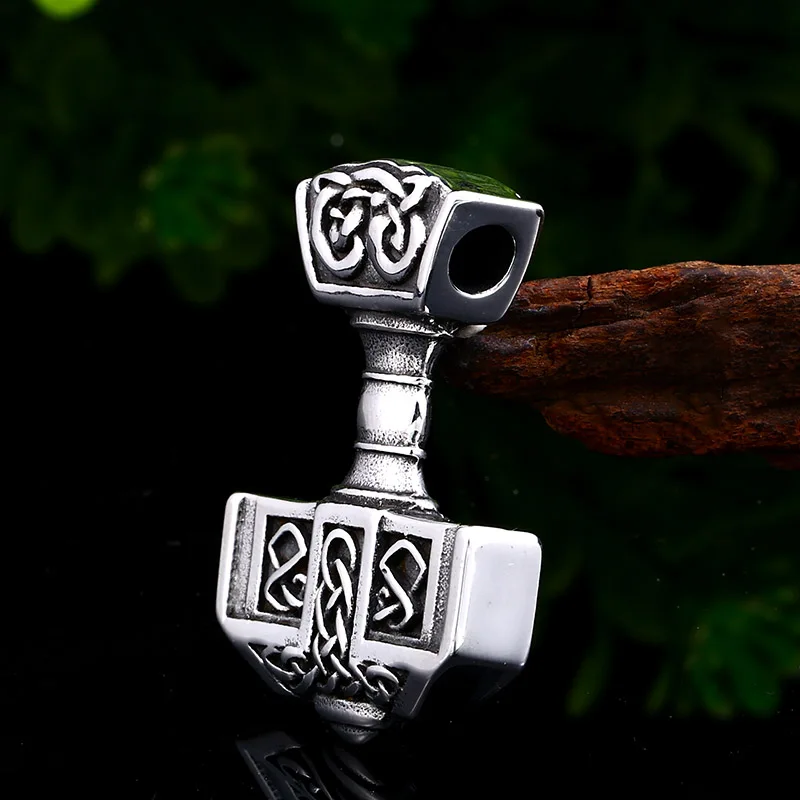 Байер 316L нержавеющая сталь Молот викинга амулет мужское ожерелье кулон северные боги оружие Высокое качество ювелирные изделия LLBP8-454P