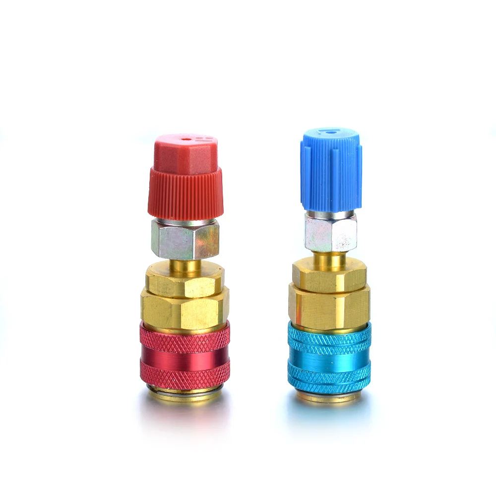 2Pcs Colorful R134A Auto AC Quick Connector Pneumatic Tube Fittings For