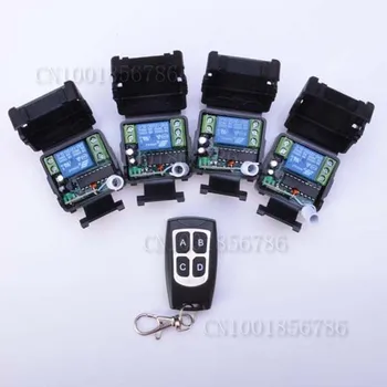

12V 1ch wireless remote control switch system 1 transmitter & 4 receiver relay Learning Code