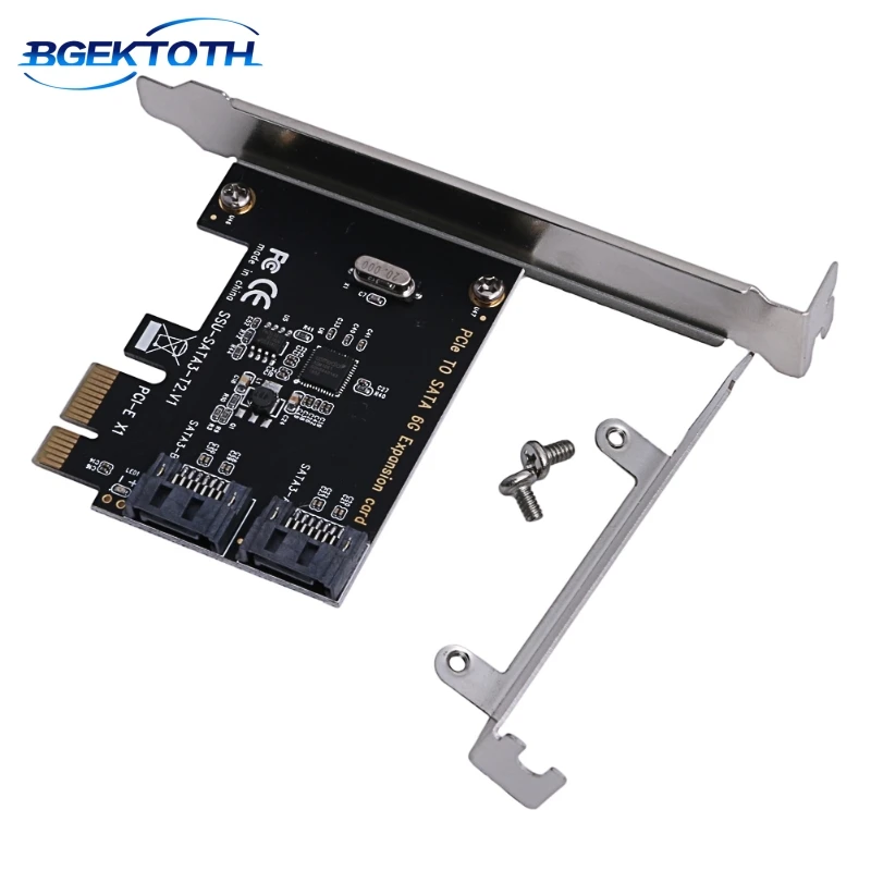 Новый PCIe PCI Express 6G SATA3.0 2 порта SATA III расширительный контроллер адаптер карты Feb6|pcie