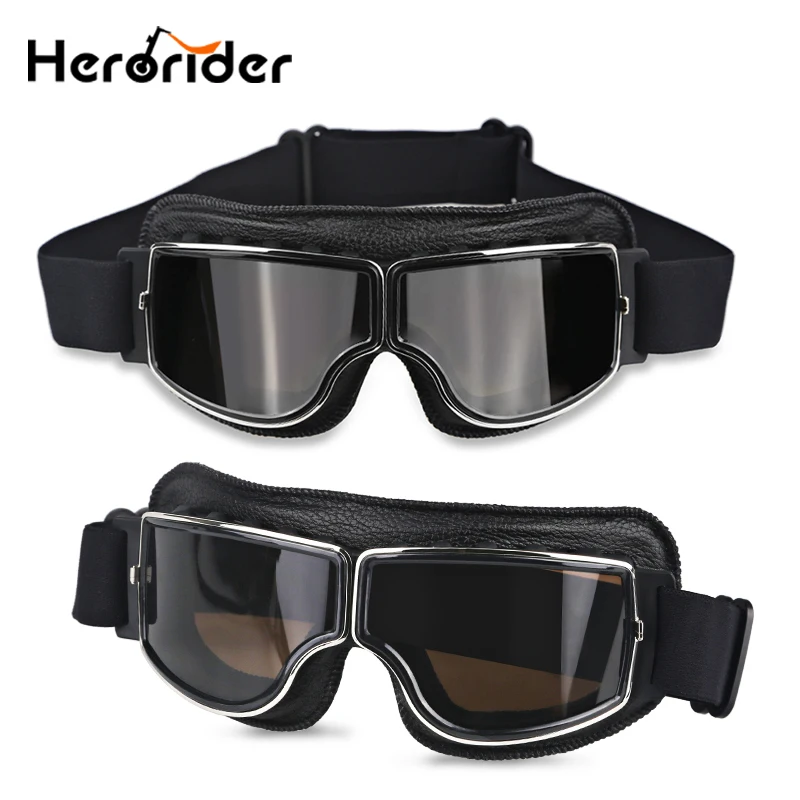 Windproof Motorcycle Vintage Goggles Moto Aviator Pilot Motorbike Goggles Retro Jet font b Helmet b font