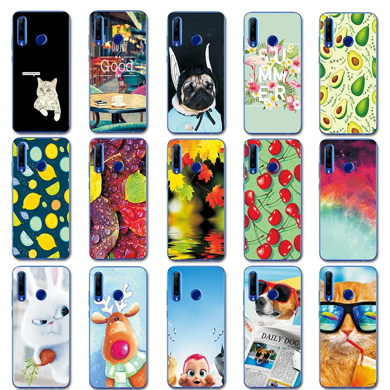 

Sweet Cherry Silicone Case For Hauwei Honor 20i Back Cover Honor 10i 20i 8A 8X Brilliant Phone Bags For Huawei Honor 10 Bumper