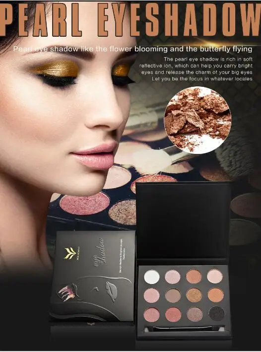 Pаспродажа 12 цветов пудра палитры теней матовая  amp; Shimmer Maquiagem блеск макияж палитра палитру теней
