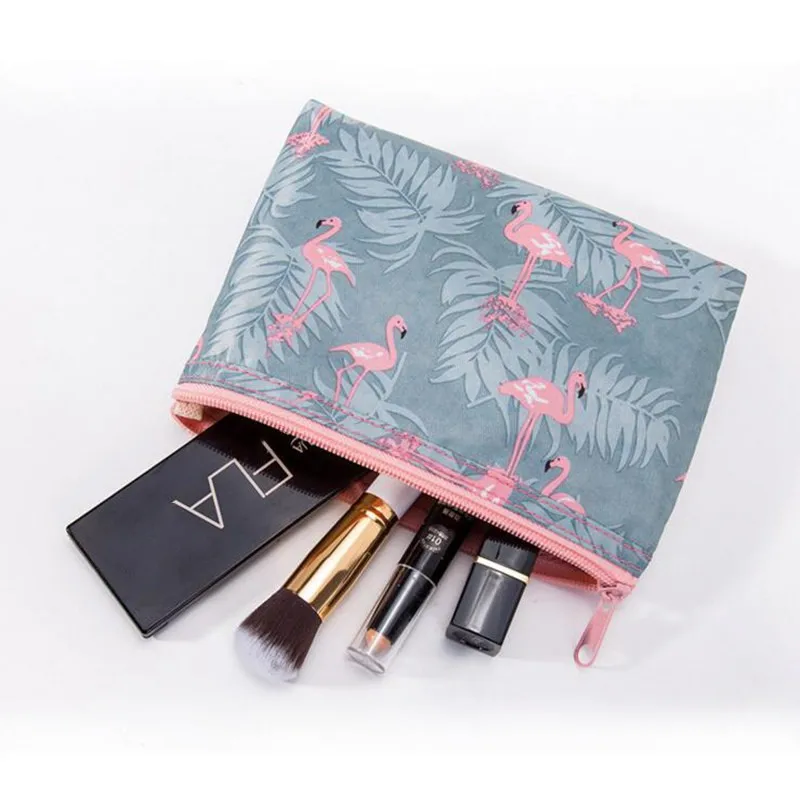 

New Travel Flamingo Cosmetic Bag For Women Pouch Portable Zipper Makeup Beauty Bag Necessarie Bath Toiletry Organizer Case