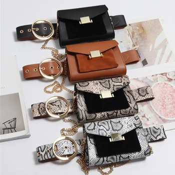 

Fashion Waist Bag Waist Pack Women's Belt Bags High Quality Hip Package Fanny Packs Snake Pattern Banana Bag Cell Phone Pocket
