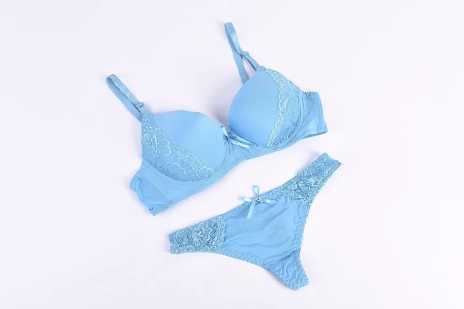 Sexy Bra Set Cheap High quality Bra And Thong Sets Solid Patchwork Lace Underwear Set for Women Push Up sexy bra and panty