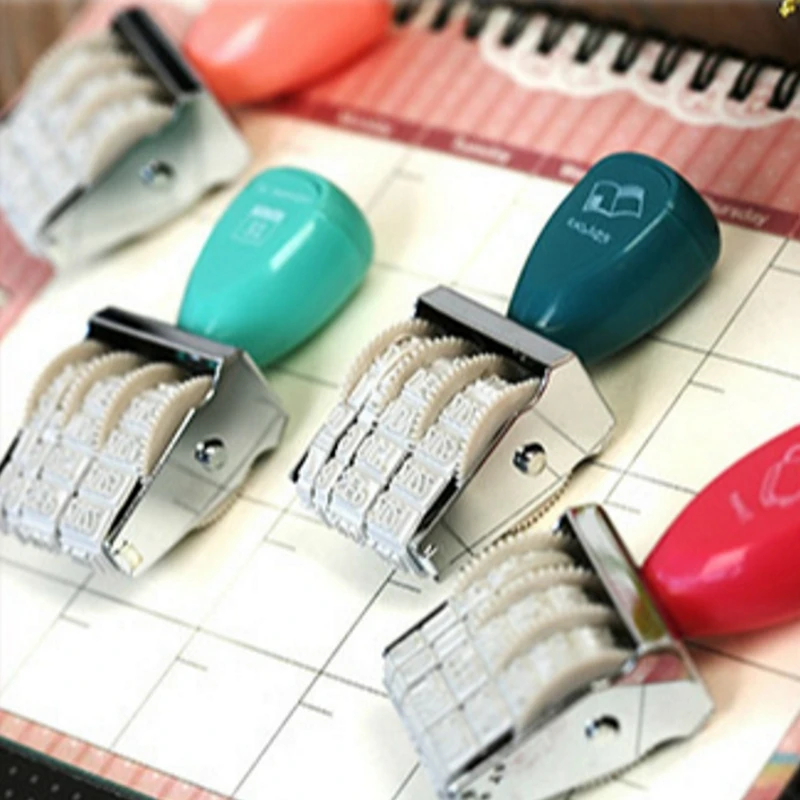 

DIY Vintage Plastic Rolling Stamp Month Date Wheel Stamps Diary Album Scrapbooking Stationery