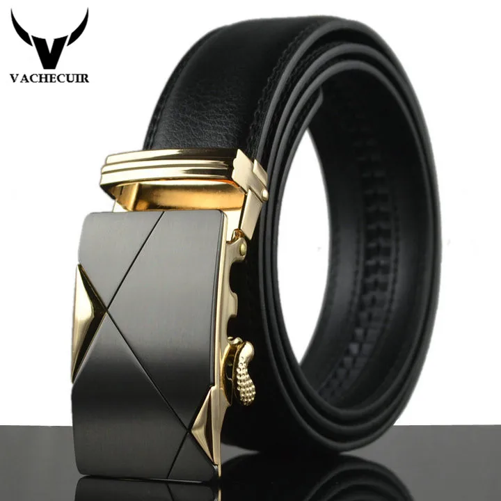 

Fashion Mens Business Belts Luxury Automatic Buckle Genuine Leather Belts ceintures pour hommes de luxe boucle automatique Q120