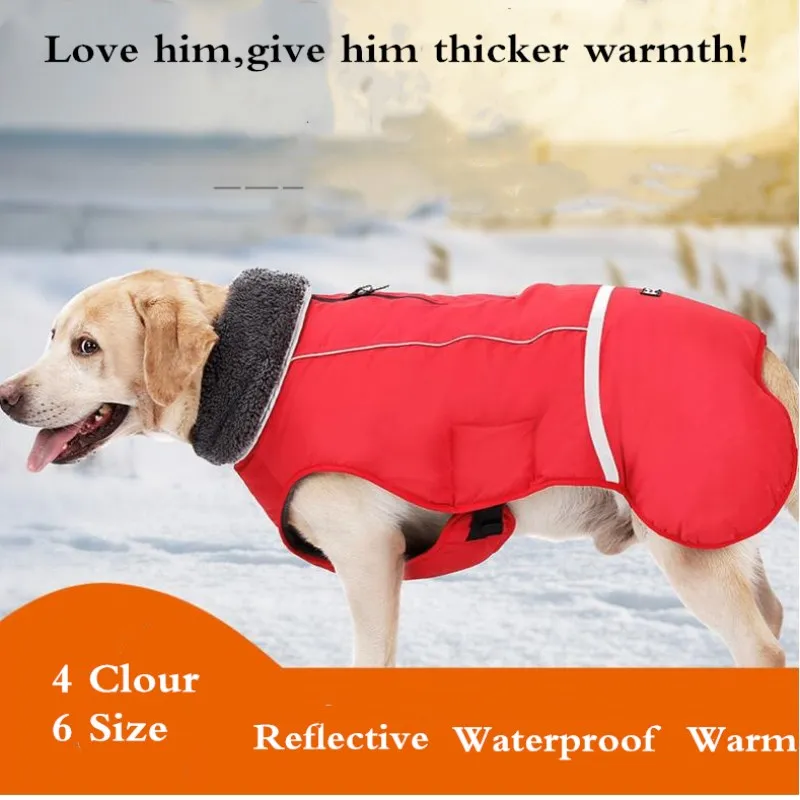 Светоотражающая зимняя одежда для собак, теплая флисовая куртка, водонепроницаемая куртка, толстовки для чихуахуа, маленьких, средних и больших собак, S-XXXL