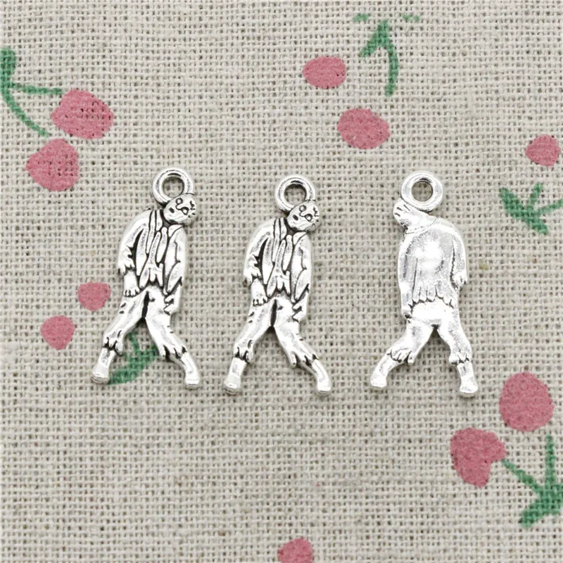 

20pcs Charms walking dead zombie corpse 12*27mm Tibetan Silver Vintage Pendants For Jewelry Making DIY Bracelet Necklace
