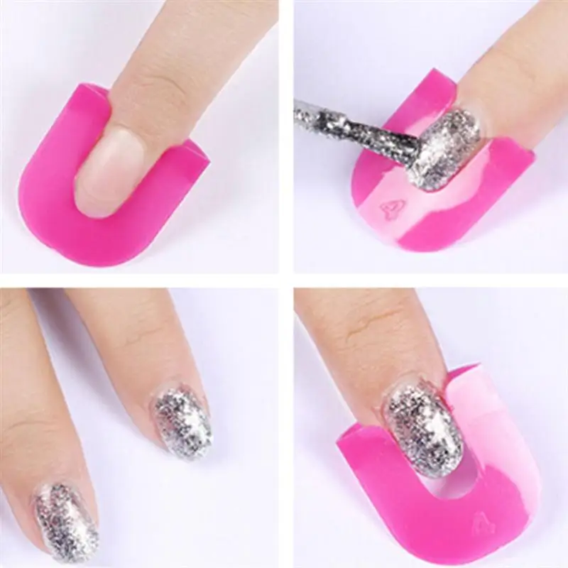 

26pcs/Set Nail Gel Protector Stencils Nail Polish Edge Anti-Flooding Plastic Template Clip UV Gel Manicure Nail Tools Set