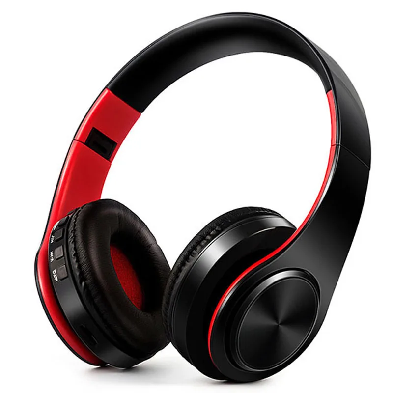 Беспроводная гарнитура Bluetooth Складная регулируемая гарнитура с микрофоном для Iphone xiaomi huawei наушники для мобильного телефона - Цвет: black red