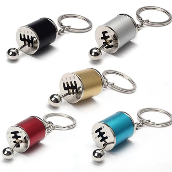 

Zinc Alloy 6 Speed Manual Gearbox Transmission Car Keychain Gear Box Lever Key Chain Ring Gear Shift Knob Keyring Gadget Gift
