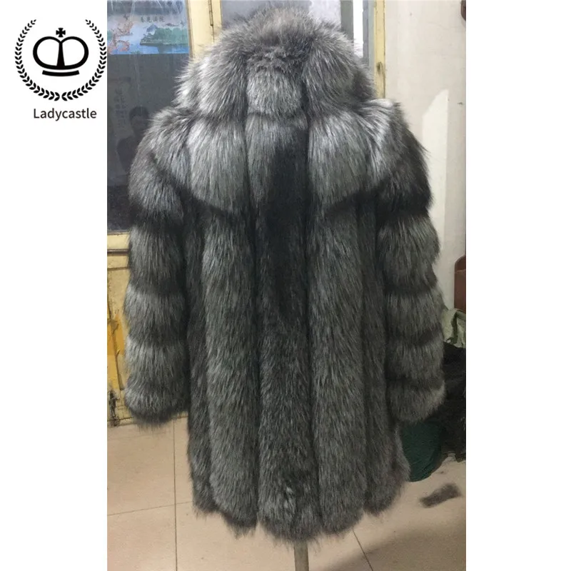 Manteau Femmes Hood Mode With O Fox De Réel 058 Chaud Manteaux cou Outwear D'hiver Fc Naturel Veste dark Fourrure Pour Grey Femelle Renard Épais HED9eWI2Y