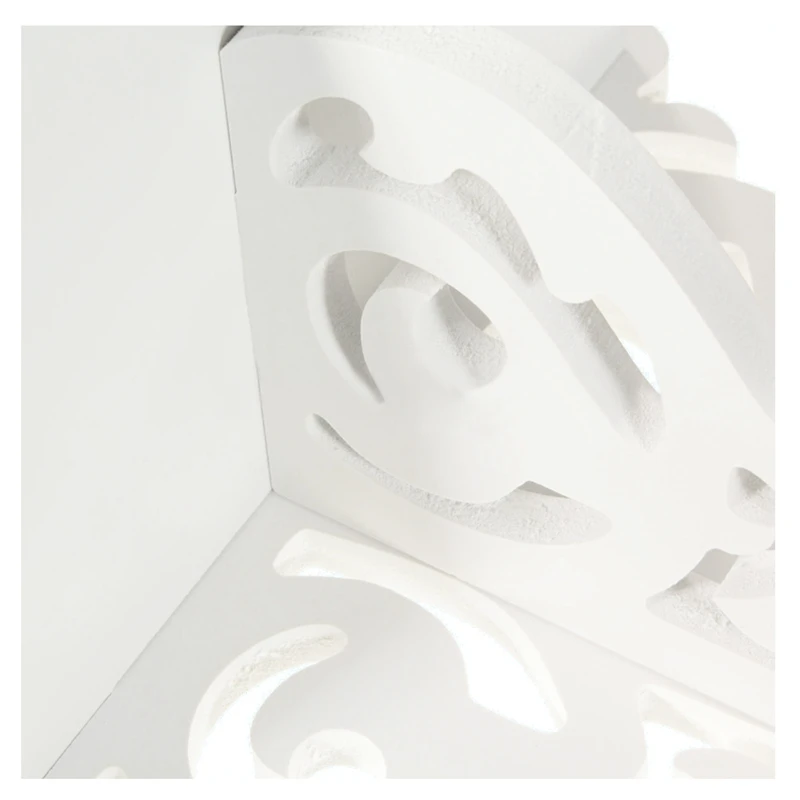 Белая филигранная стильная настенная полка потертый шик простая свеча украшение дома держатель моющийся сверхжесткий резной ремесло 38x23x14cm