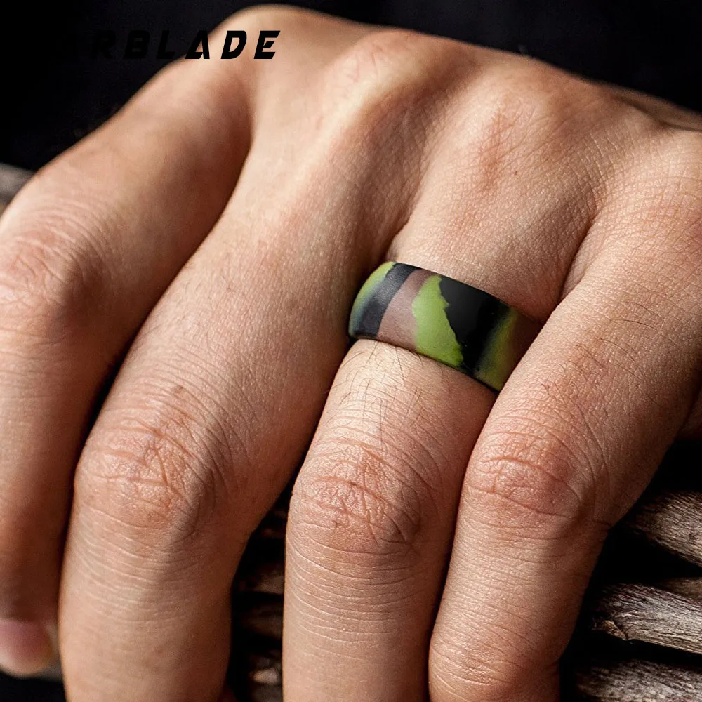 Ring Set 3pc/set 6-12 Size Food Grade FDA Silicone Ring Hypoallergenic Crossfit Flexible Finger Rings For Men Women 8mm