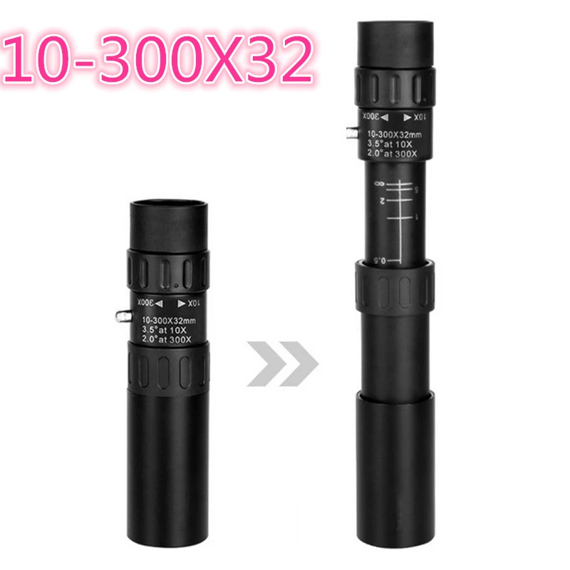 

10-300X32 ALL Metal HD Monocular Telescopic Telescope Focusing mini Binocular Spot Photograph for Hunting Watching Bird