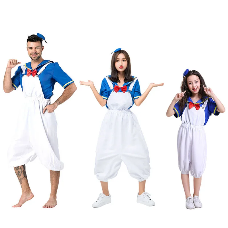 

Sailor Suit Navy Wind Duck Cartoon Character Play For Adult kids Men Women Boys Girls Anime Halloween Costumes Cosplay Cute Duck