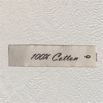 

Custom Calligraphy 100%Cotton fonts beige woven label 60 mm * 10 mm MZ-1112