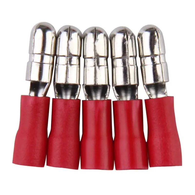 

100X 4MM Red Insulated Female Male Bullet Butt Connector Crimp Terminals Z1