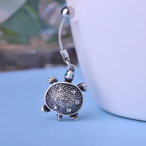

Summer Style Cute Silver turtles Body Piercings Navel Belly Rings Bikini Jewelry Belly Button Tunnels El Aro Del Ombligo