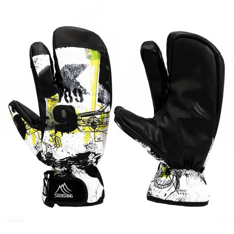 Мужские и женские лыжные перчатки, спортивные перчатки без пальцев, зимние водонепроницаемые перчатки для сноуборда, теплые флисовые перчатки для снегохода и езды на мотоцикле