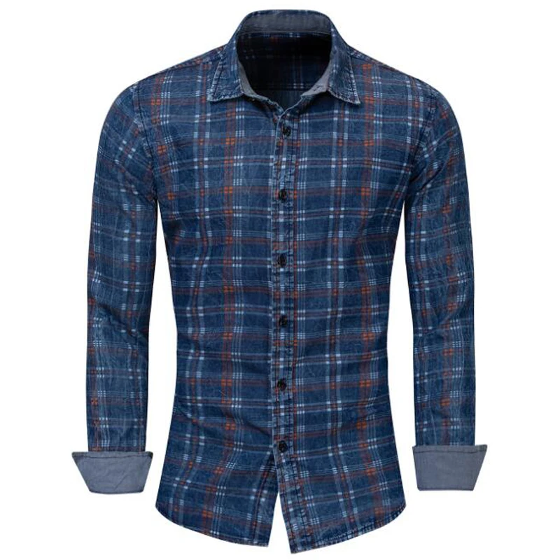

Men's shirts Spring autumn plaid men's shirts High quality cotton long sleeve business casual shirt men camiseta masculina
