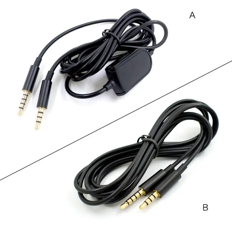 

2M Black Gaming Headset Splitter Durable Extension Audio Cable with volume button For Astro A10 A40 A30 A50